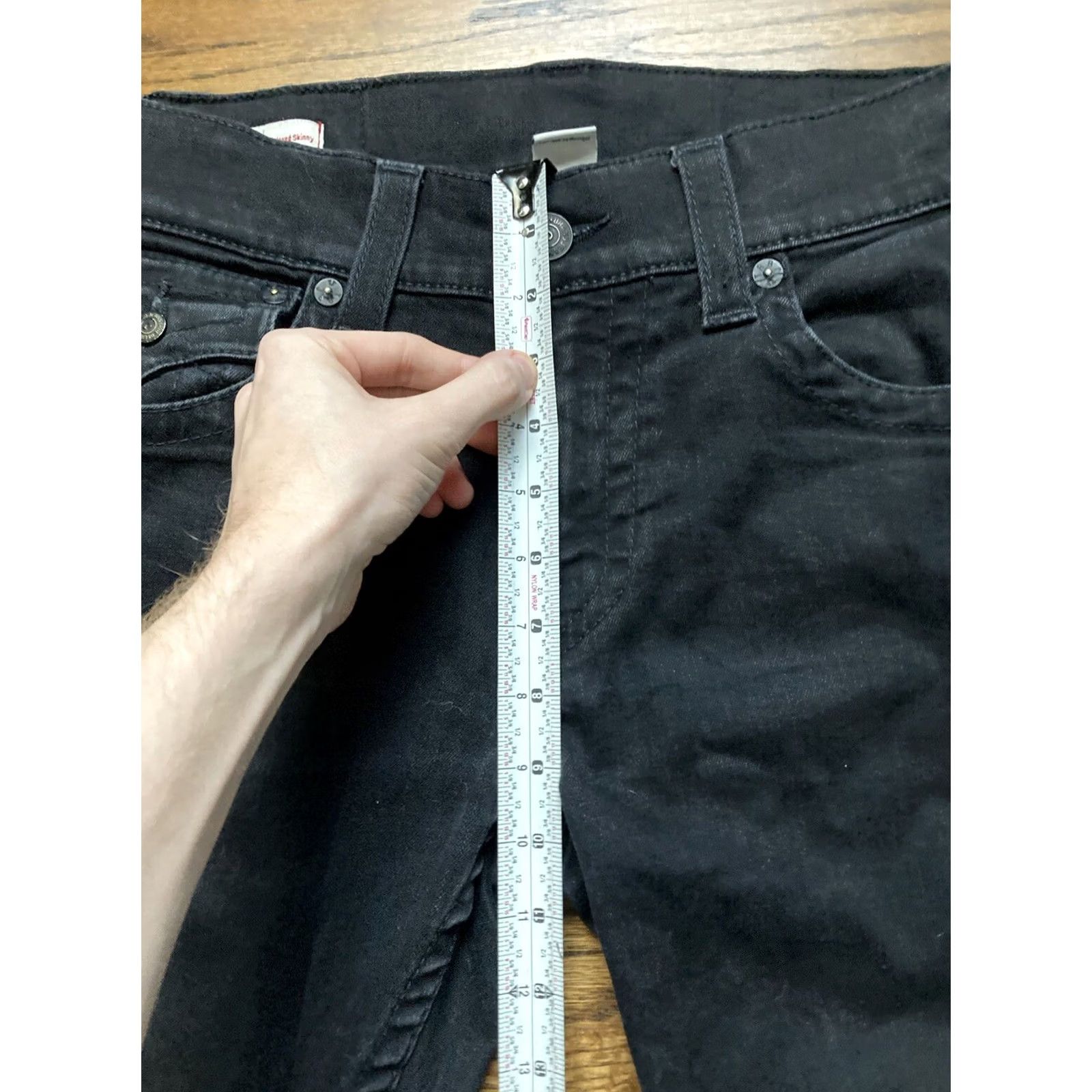 True Religion VINTAGE True Religion Jeans Mens Sz 31x33 Rocco Relaxed Skinny Flap Black Denim Stretch Size US 31 - 6 Thumbnail