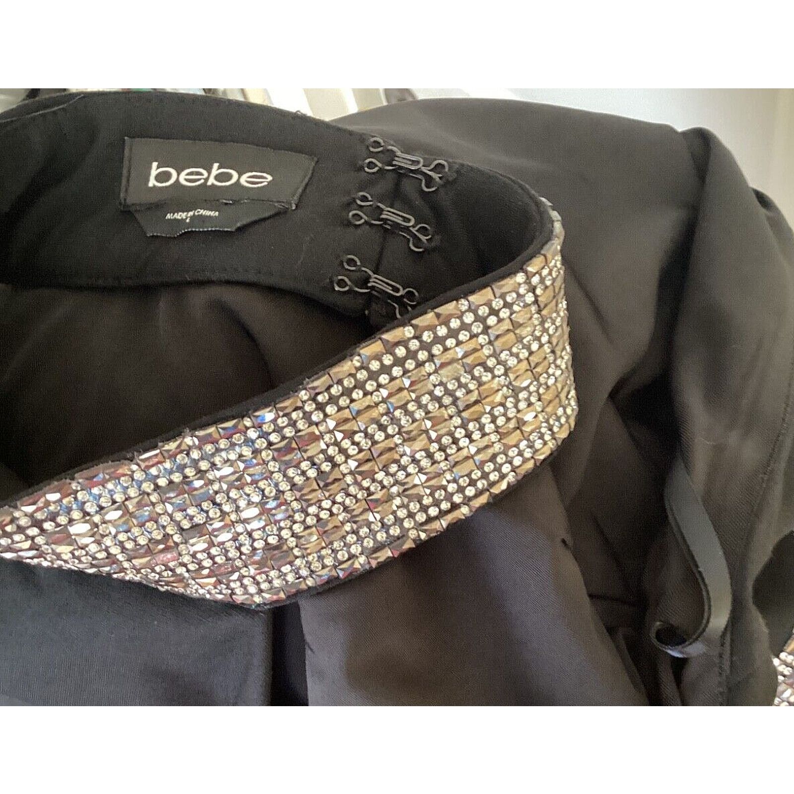 Bebe BEBE BLACK HALTER MINI DRESS RHINESTONE CHOKER JAGGED TRIM S Size S / US 4 / IT 40 - 9 Thumbnail