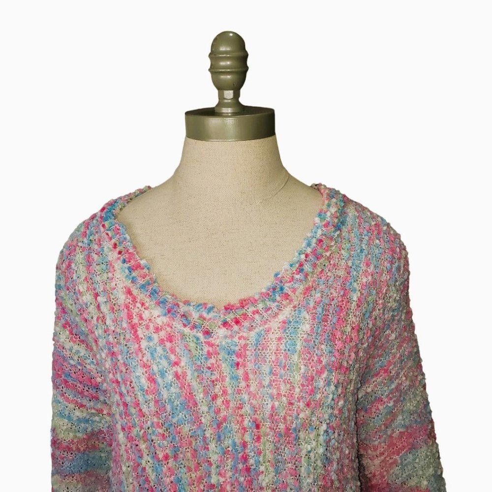 Designer CT768 Ethyl Ladies Pink, Blue & White Long Sleeve Sweater Size L / US 10 / IT 46 - 7 Thumbnail