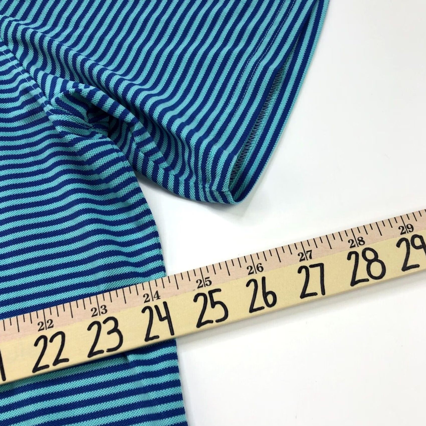 Vintage Holderness & Bourne Polo Shirt XL Blue Striped Golf Button Shirt Printed Logo Mens Regular Short Sleeve Polo Shirt Size US XL / EU 56 / 4 - 5 Thumbnail