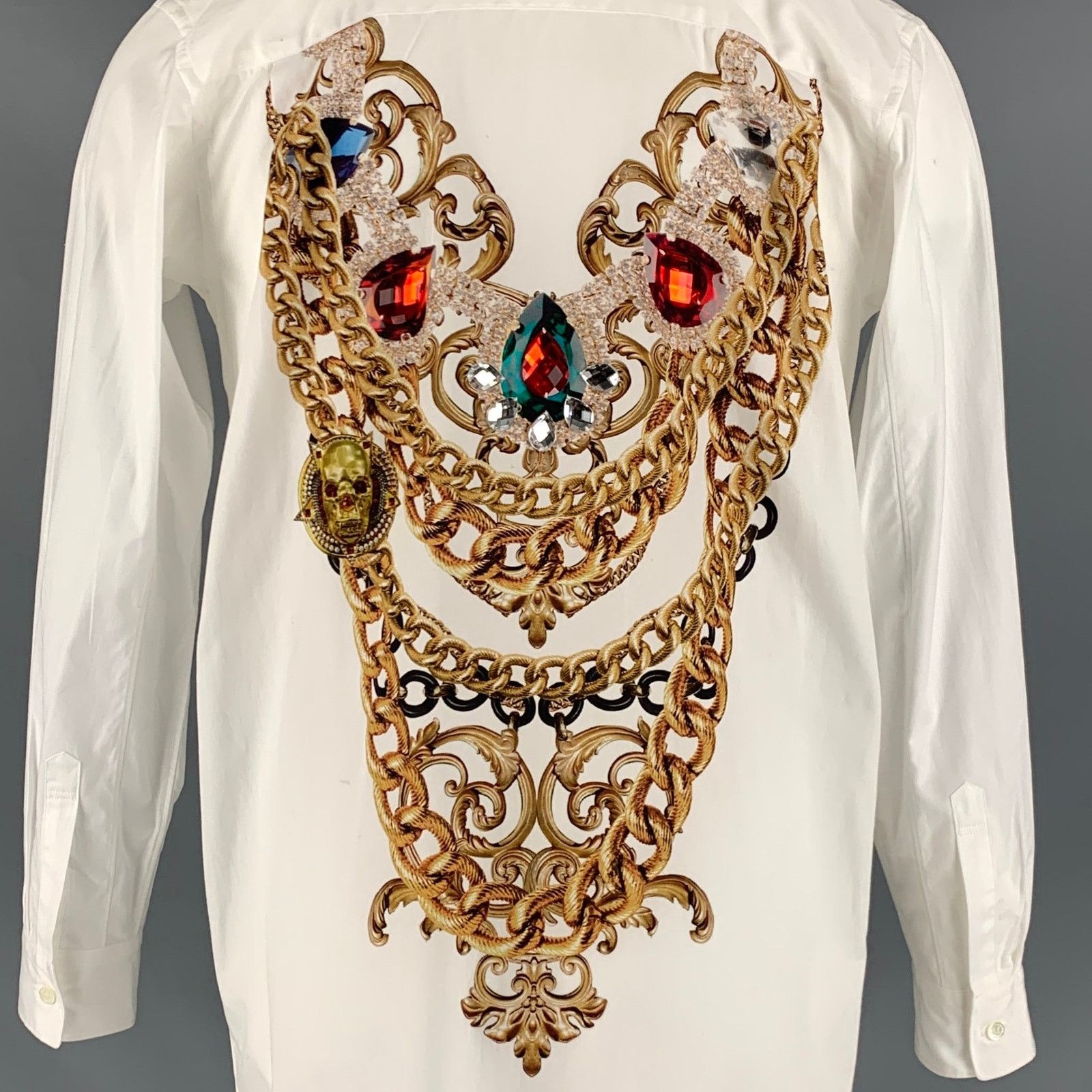 Comme des Garcons Homme Plus PLUS Size S White Gold Embellishment Long Sleeve Shirt Size US S / EU 44-46 / 1 - 3 Thumbnail