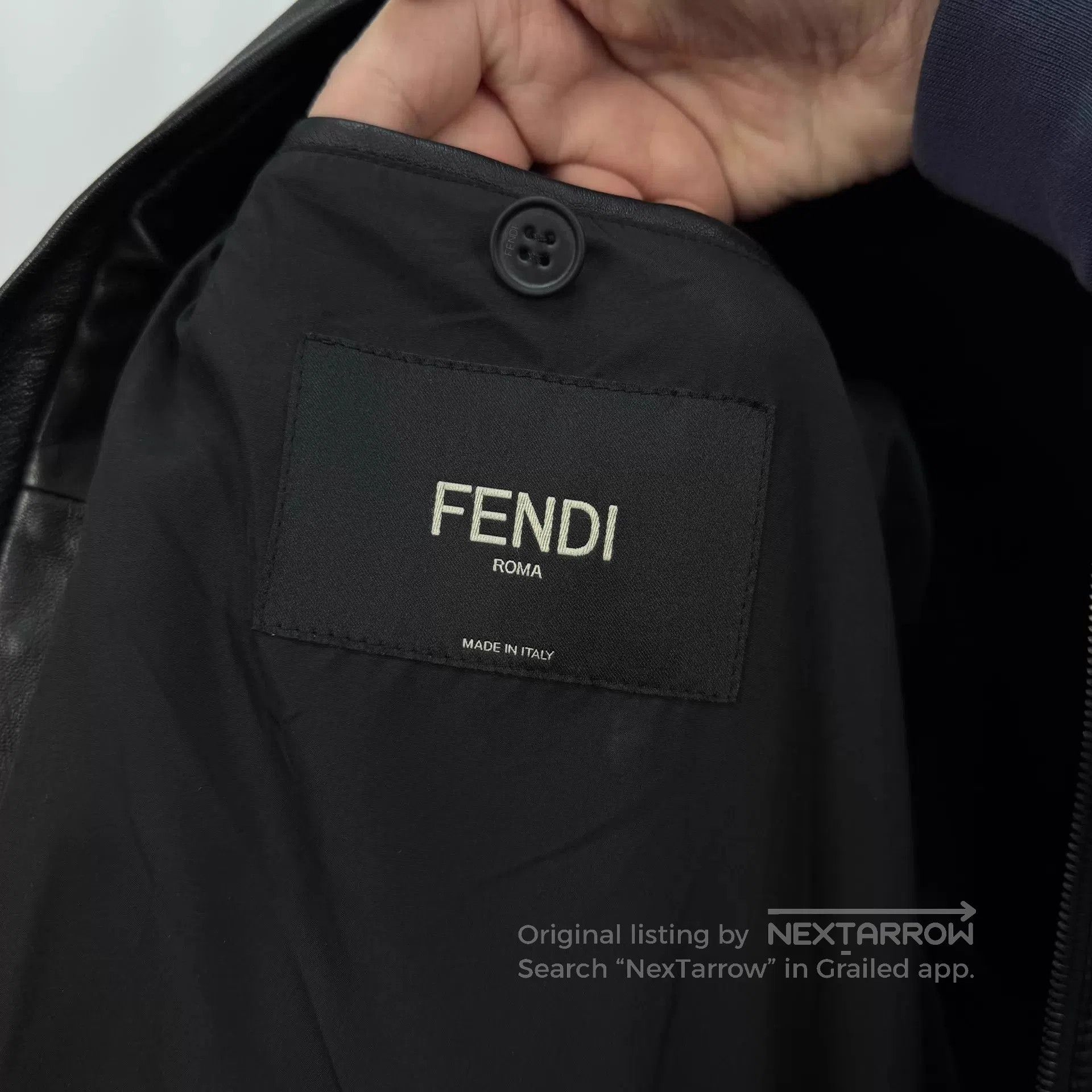 Fendi Black Leather Moto Jacket. Size US M / EU 48-50 / 2 - 5 Thumbnail