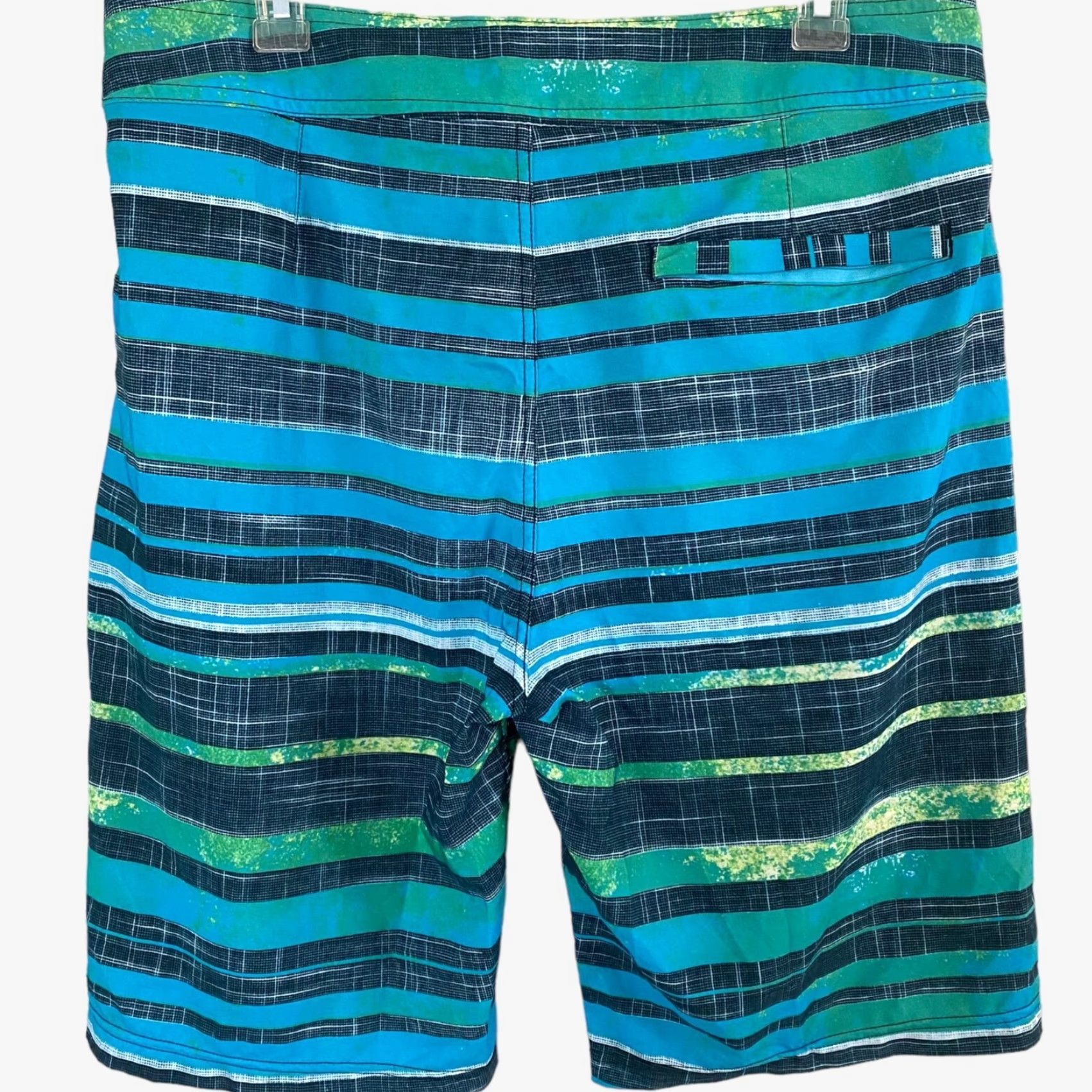 Prana Prana Sediment Board Short Mens 33 Blue Stripe Stretch Surf Beach Swim Trunks Size US 33 - 4 Thumbnail