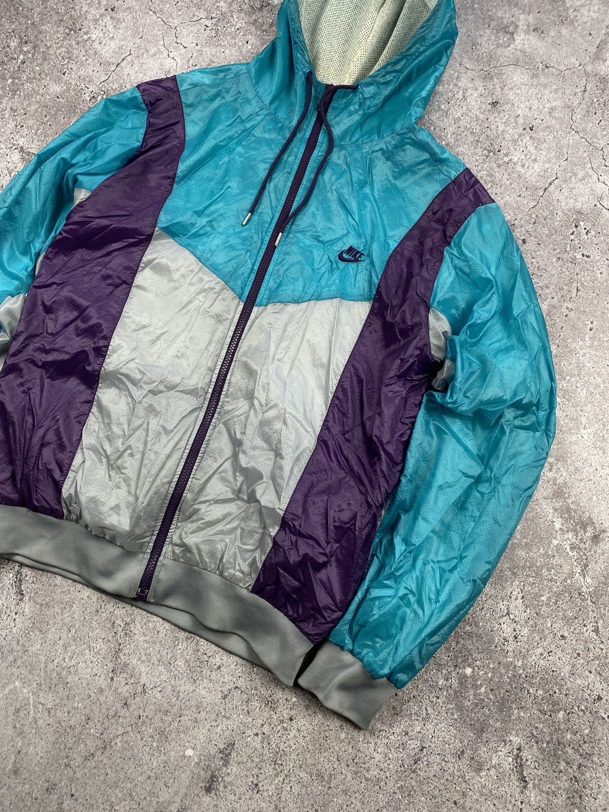 Nike × Vintage Vintage Nike Nylon Jacket Swoosh GorpCore Drill Style Size US S / EU 44-46 / 1 - 2 Thumbnail