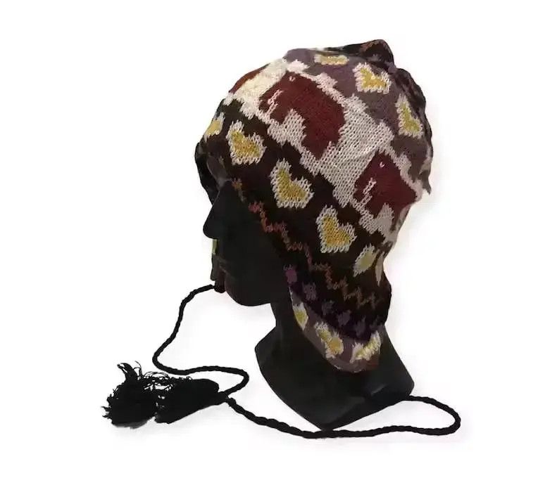 Japanese Brand Navajo Multicolour Earflap Beanie Hat Size ONE SIZE - 1 Thumbnail