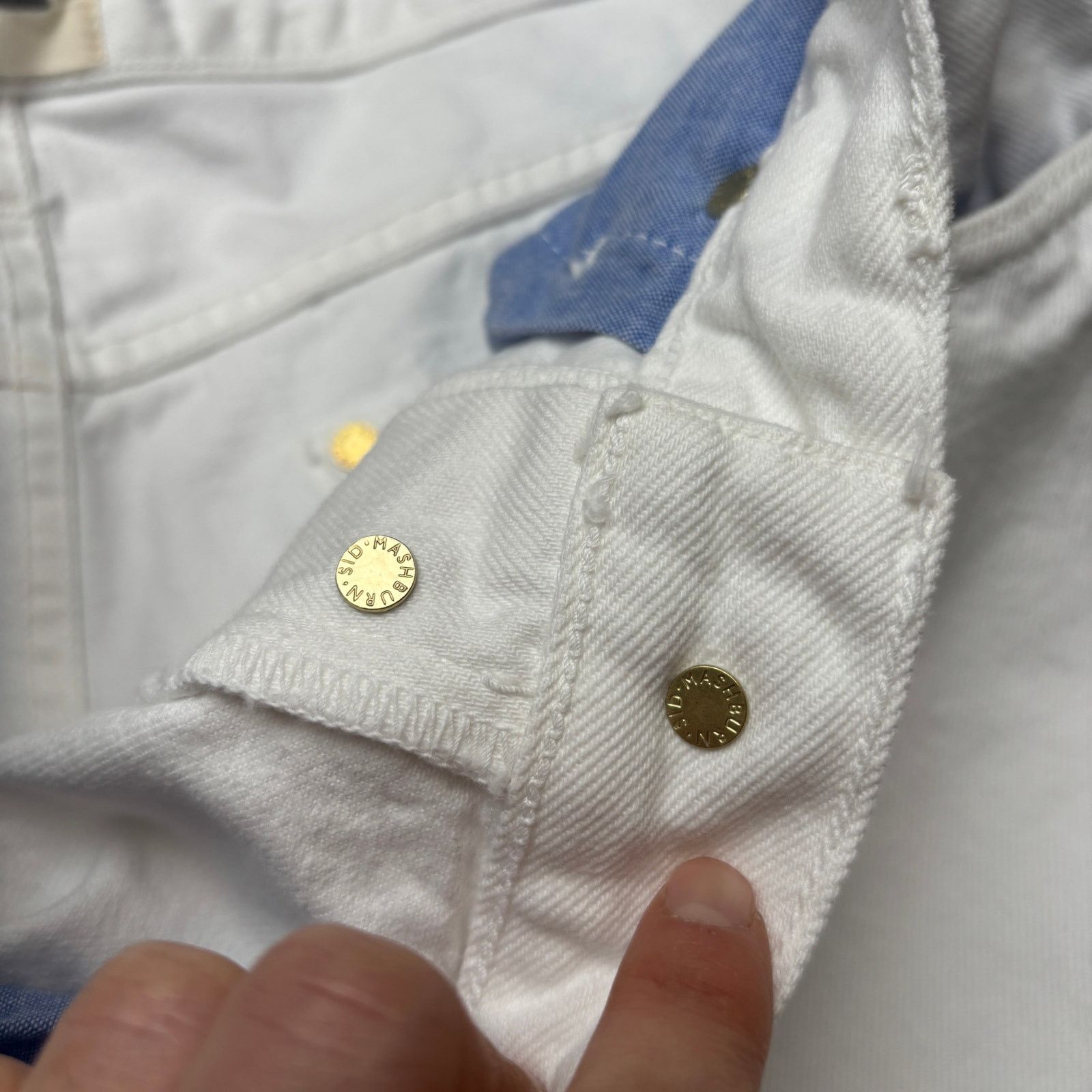 Sid Mashburn $185 Sid Mashburn Slim Straight Jeans 32x34 White Denim Size US 32 / EU 48 - 4 Thumbnail