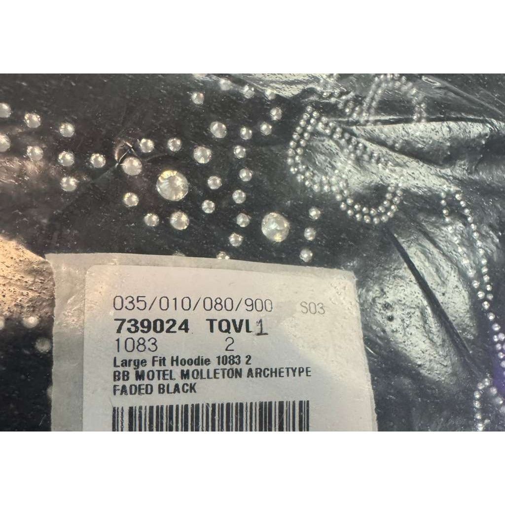 Balenciaga o1rshd1BB Motel Crystal Crown Large Fit Hoodie Faded Black Size US M / EU 48-50 / 2 - 20 Thumbnail