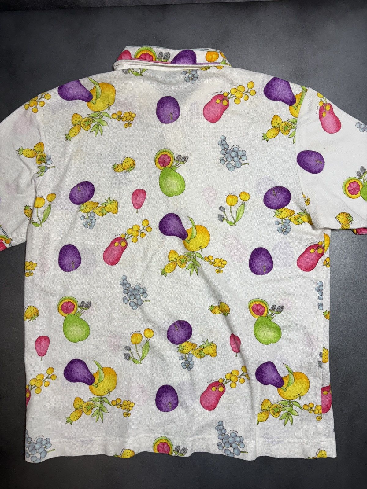 Vintage Vintage All Over Print Fruit Bowl Short Sleeve Polo Shirt Size US S / EU 44-46 / 1 - 9 Thumbnail
