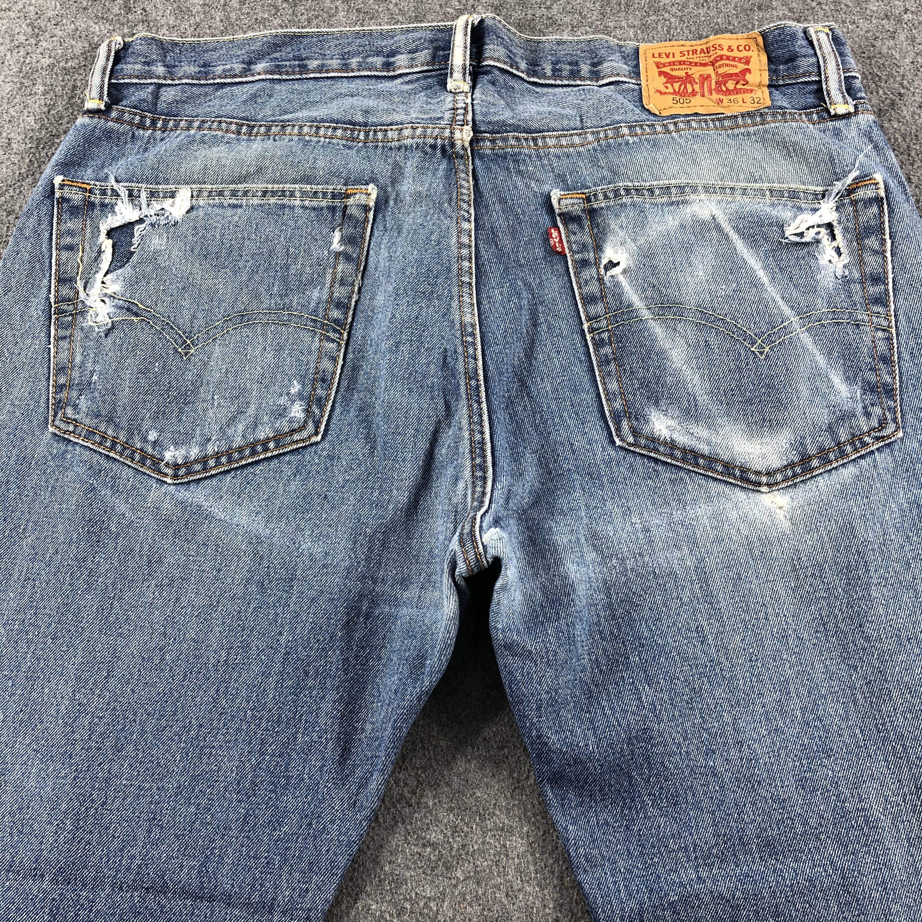 Levi's Vintage Blue Wash Levis 505 Jeans-J2306 Size US 38 / EU 54 - 4 Thumbnail