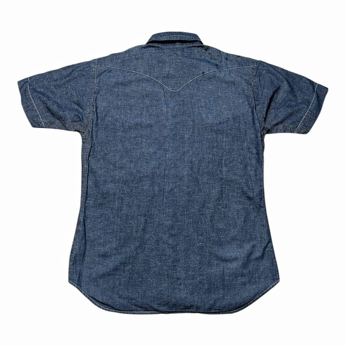 ABAHOUSE × Japanese Brand Abahouse Japan Western Short Sleeve Chambray Work Shirt Size US M / EU 48-50 / 2 - 3 Thumbnail