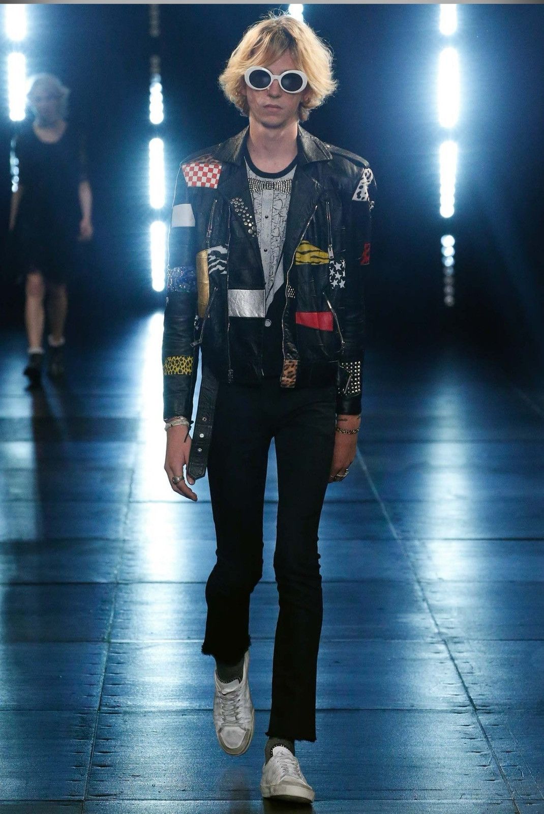 Saint Laurent Paris $9900 Saint Laurent Patchwork Rider Jacket Size US S / EU 44-46 / 1 - 1 Thumbnail