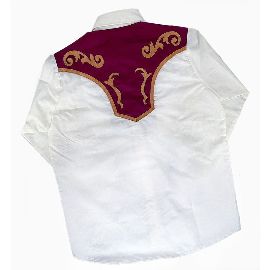 Other Espuela de Oro Vintage White & Burgundy Western Shirt Size US M / EU 48-50 / 2 - 4 Thumbnail