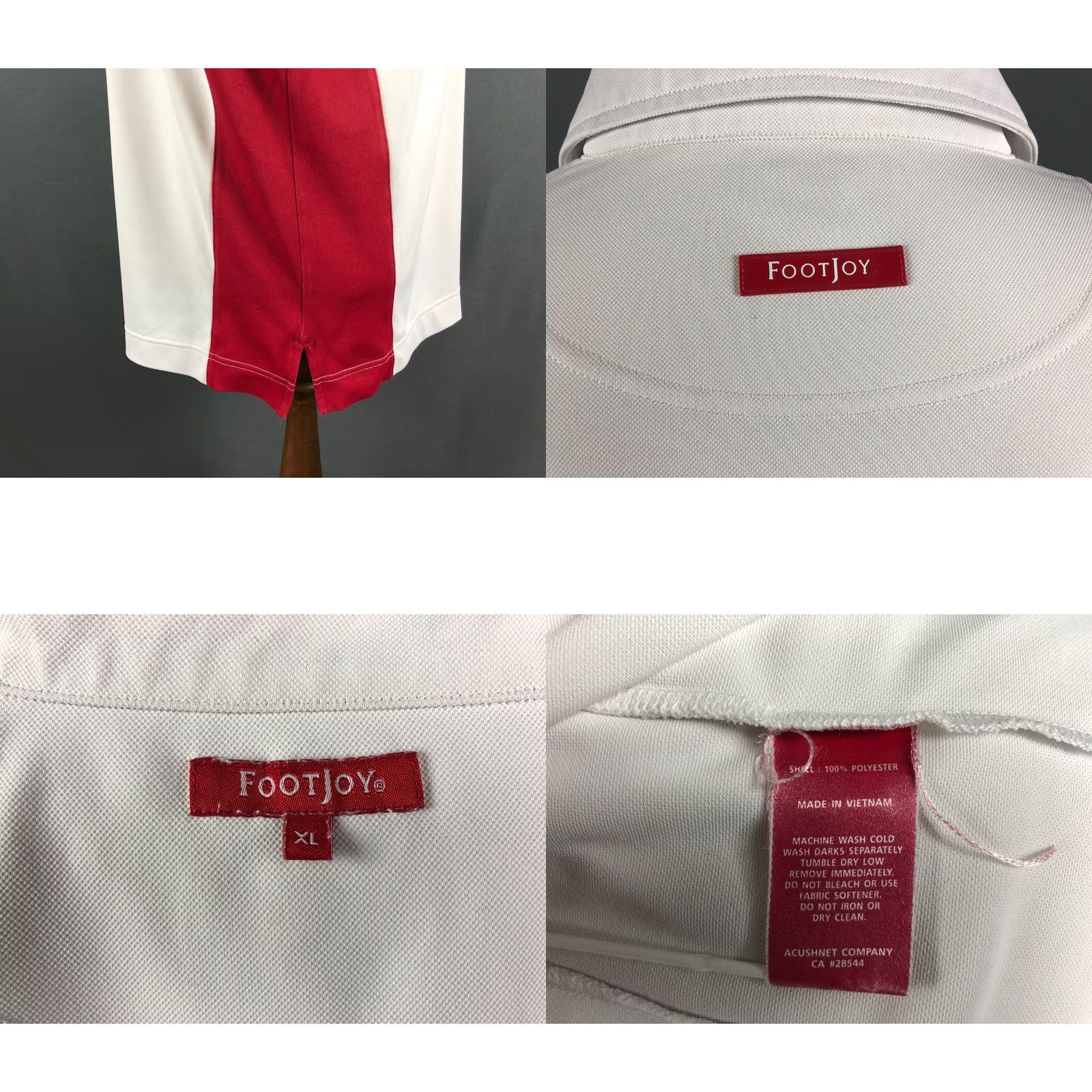 Footjoy FootJoy Polo Shirt 1/4 Zip Polyester XL Men's White Sports Size US XL / EU 56 / 4 - 8 Thumbnail
