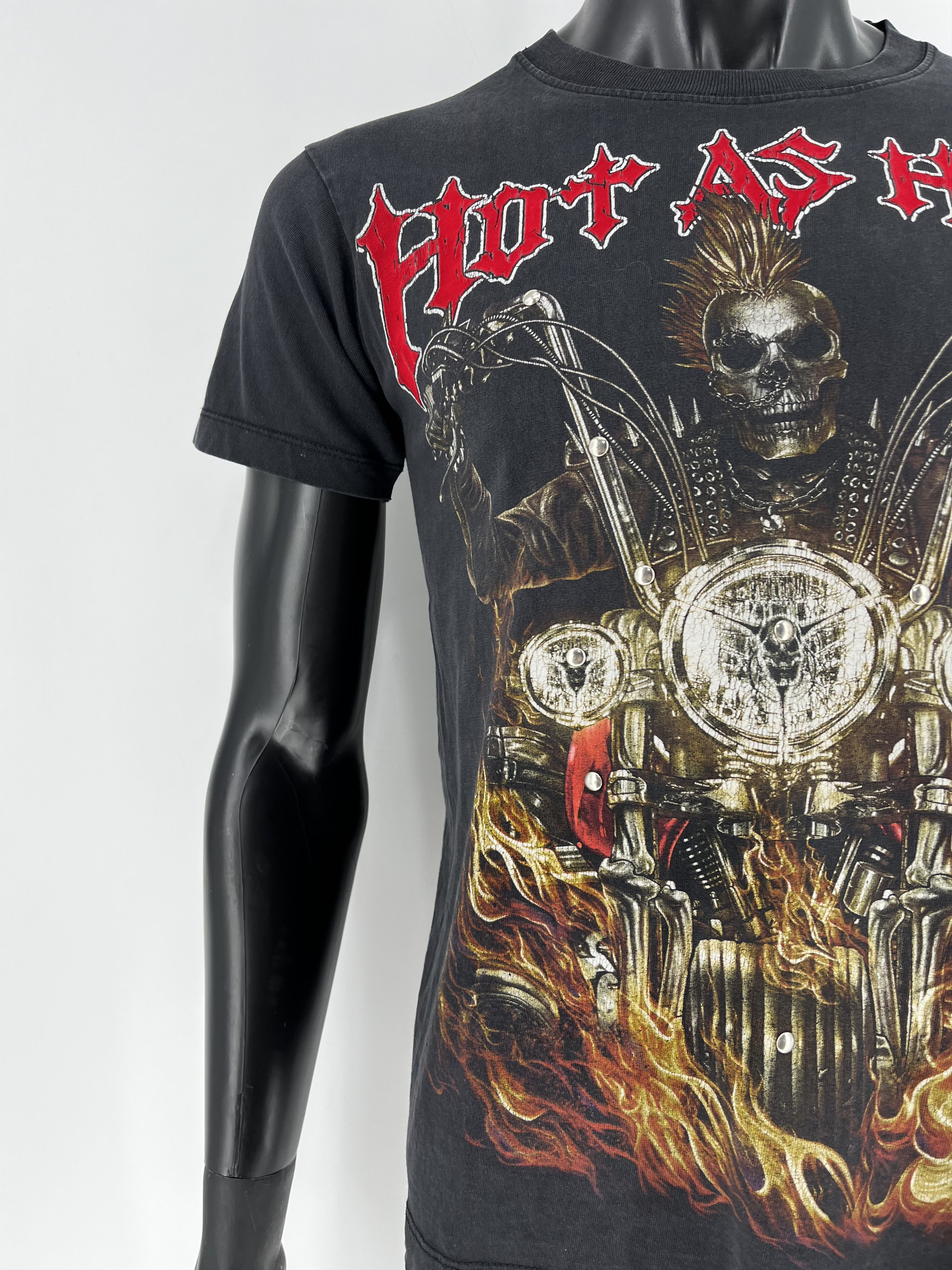 Band Tees Rock Chang Hot as Hell Vintage Skull Ghost Rider Tee Size US S / EU 44-46 / 1 - 11 Thumbnail