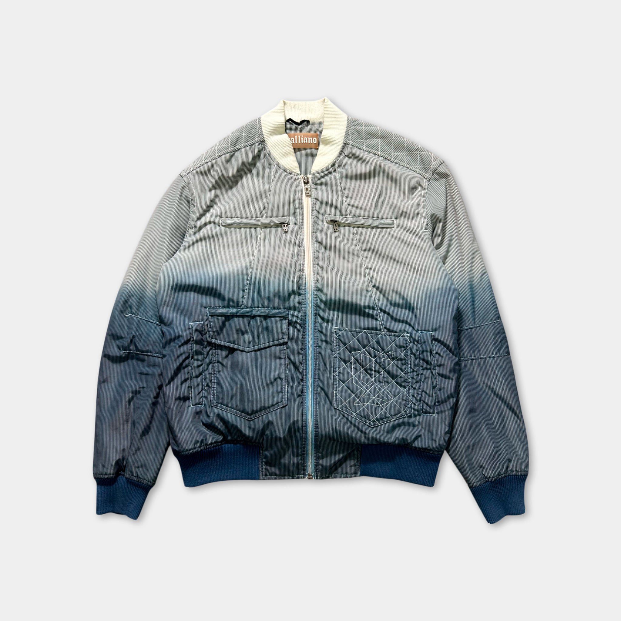 John Galliano Galliano 2000's Gradient Logo Bomber Jacket Size US M / EU 48-50 / 2 - 1 Thumbnail