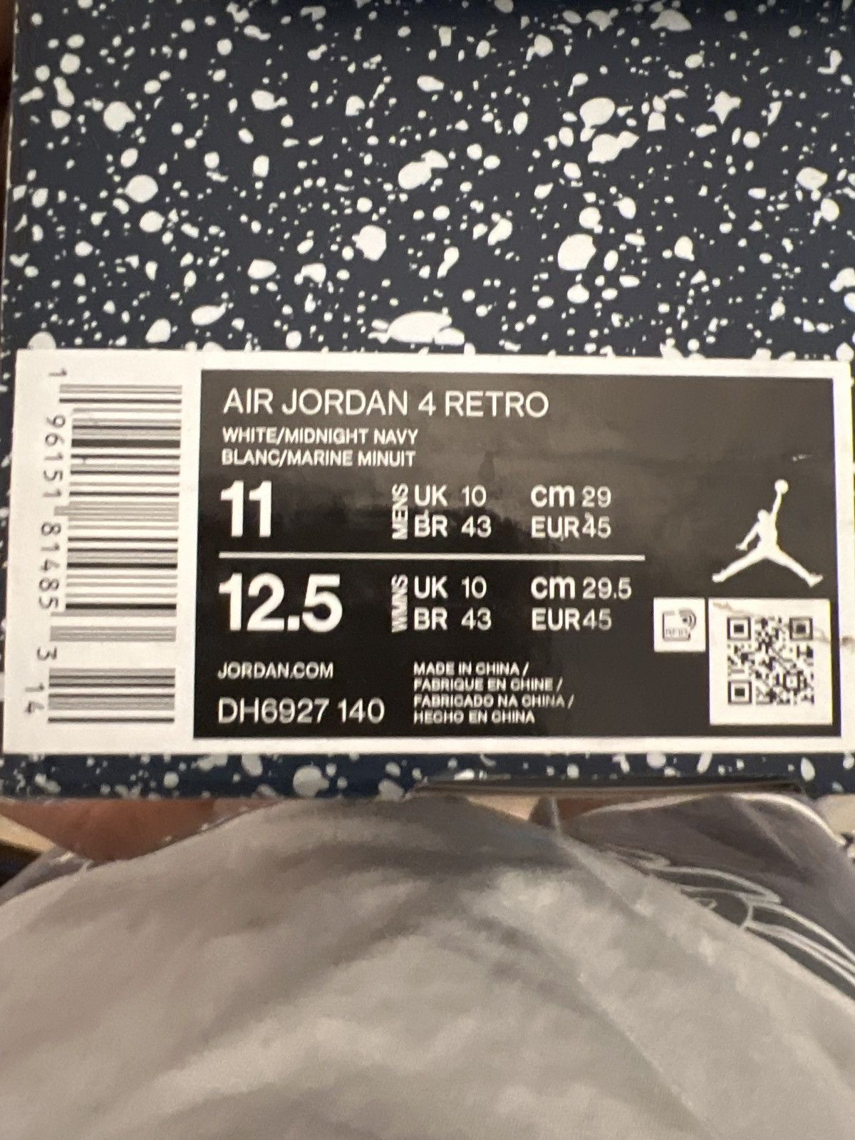 Jordan Brand Air Jordan 4 Retro Midnight Navy Size US 11 / EU 44 - 7 Thumbnail