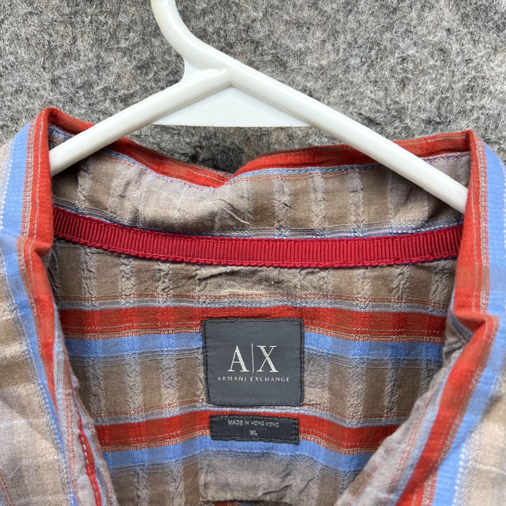 Armani Exchange VINTAGE Armani Exchange Shirt Men XL Striped Button-Down Blue Beige Casual Business Formal Party/Cocktail Travel Workwear Size US XL / EU 56 / 4 - 6 Thumbnail