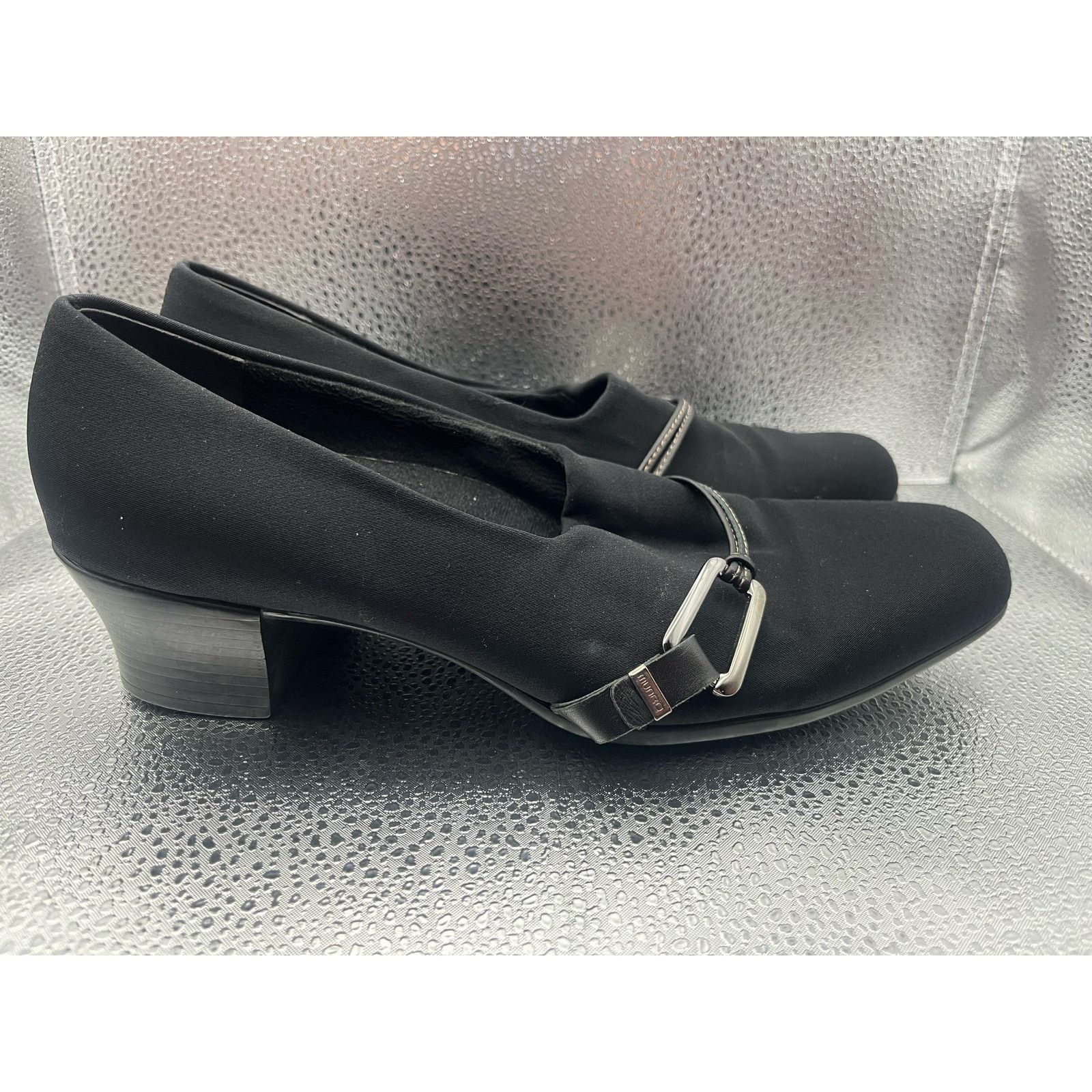 Unknown London Munro Women's Cindi Black Stretch Fabric Shoes Heels Size 7 Size US 7 / IT 37 - 1 Thumbnail