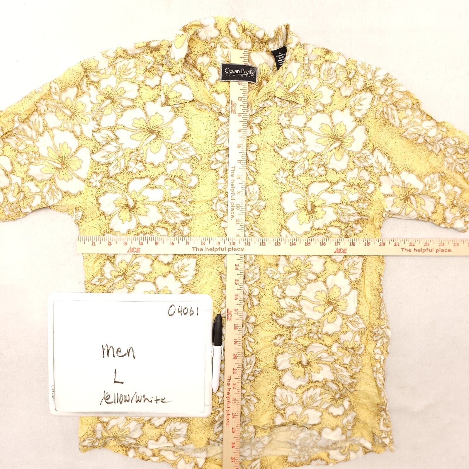 Ocean Pacific Ocean Pacific Button Up Shirt Adult Mens Size Large L Yellow Size US L / EU 52-54 / 3 - 6 Thumbnail