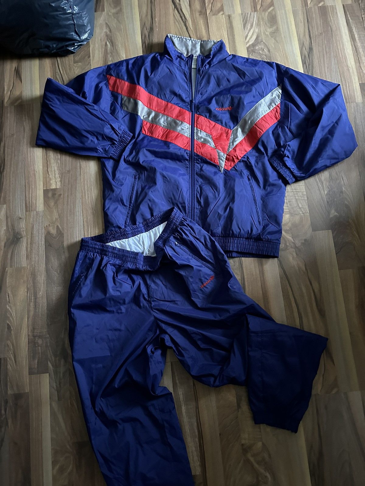 Image of Adidas Tracksuit Size XL Trainingsanzug Vintage Adidas in Purple, Men's