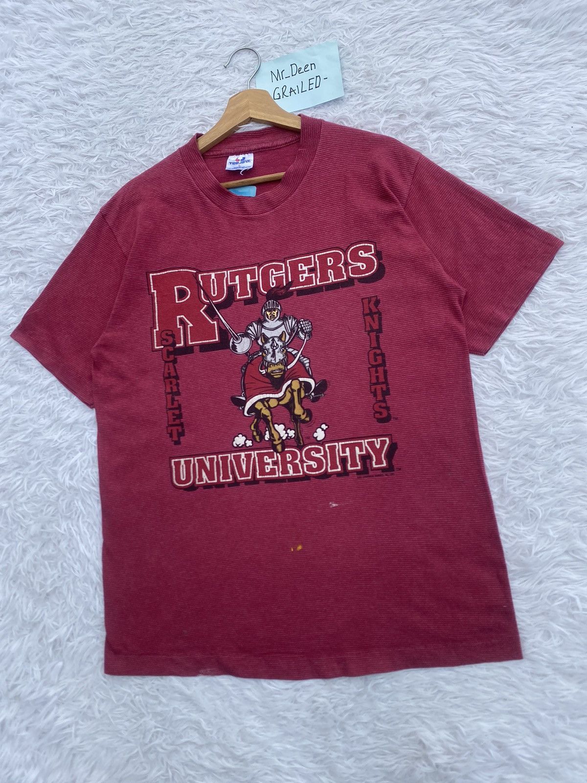 Vintage Vintage 90s Rutgers University Scarlet Knights NCAA T-Shirt Size US L / EU 52-54 / 3 - 3 Thumbnail