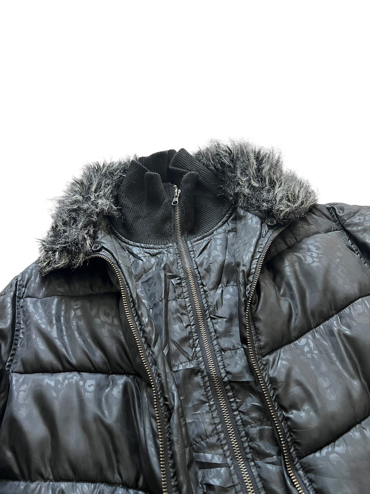If Six Was Nine 2000s Place Plan 🇯🇵 Leopard Motif Double Zip Puffer Jacket Size US M / EU 48-50 / 2 - 12 Thumbnail