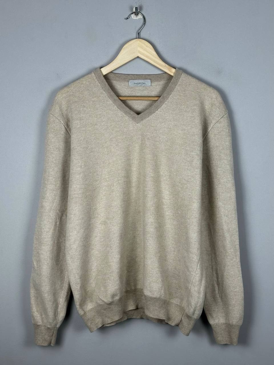 Ermenegildo Zegna Ermenegildo Zegna Beige Luxury Cashmere Sweater Size US L / EU 52-54 / 3 - 1 Thumbnail