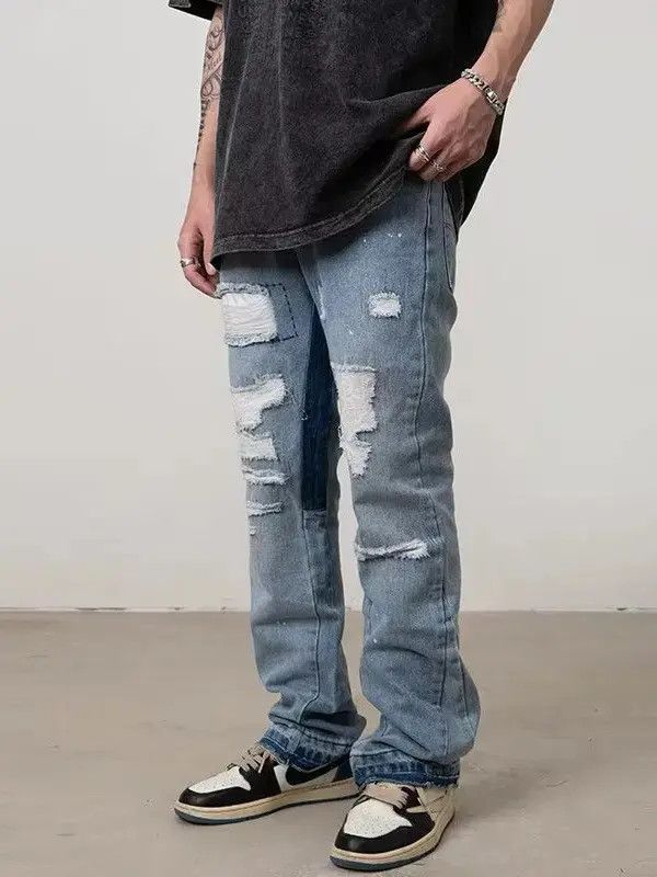Japanese Brand Retro loose high street ripped jeans Size US 30 / EU 46 - 6 Thumbnail