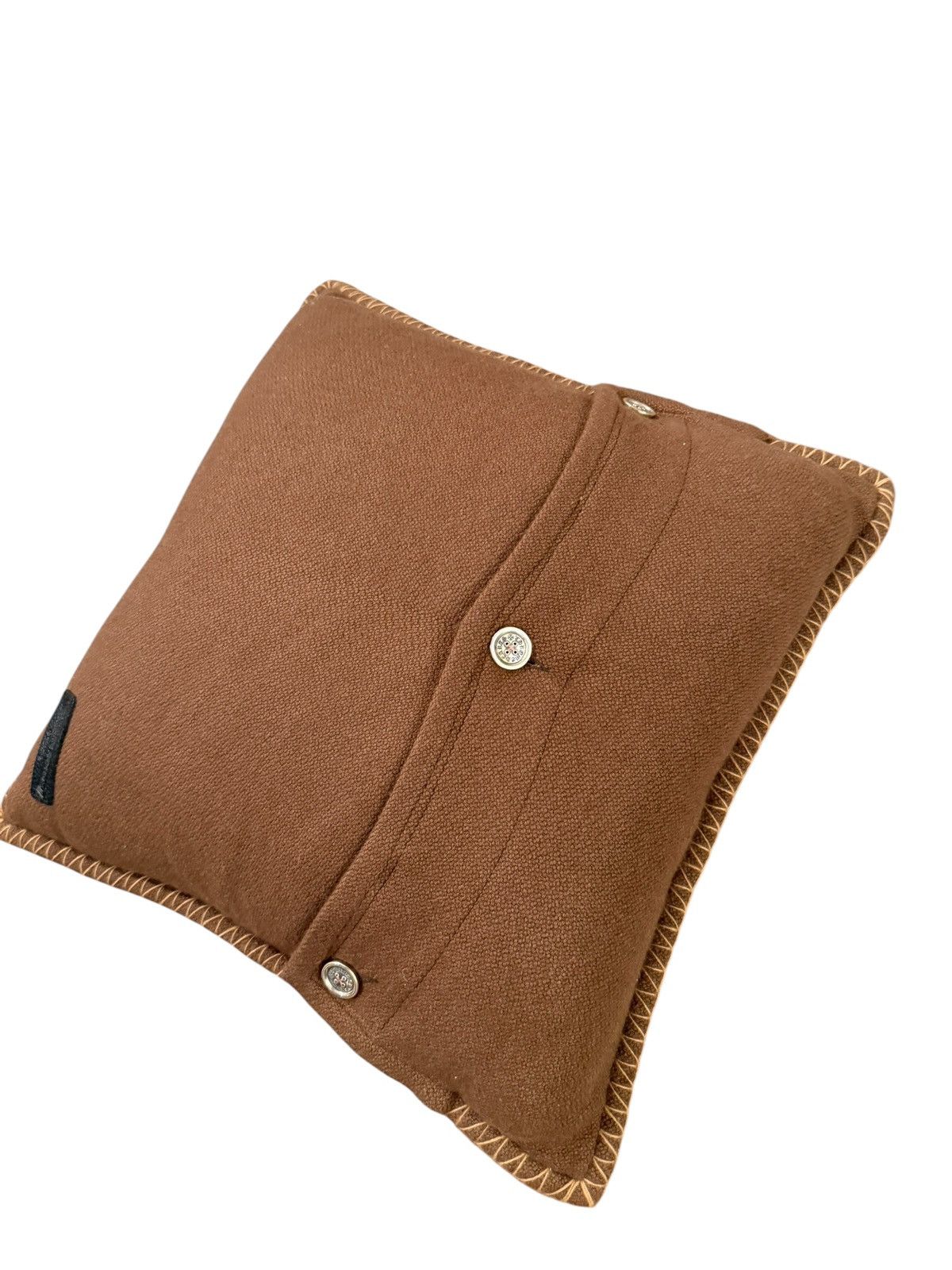 Chrome Hearts Brown Cashmere Mini Plus Pillow w/ Silver Buttons Size ONE SIZE - 8 Thumbnail