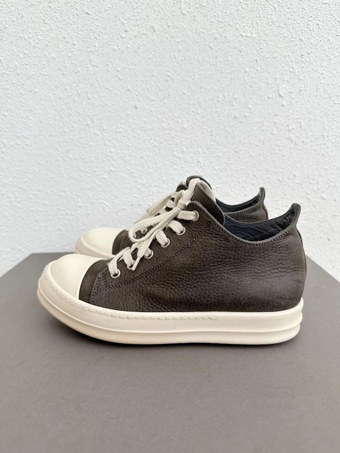 Rick Owens Rick Owens Low Top Gray Pebbled Leather. Size US 6 / IT 36 - 4 Thumbnail