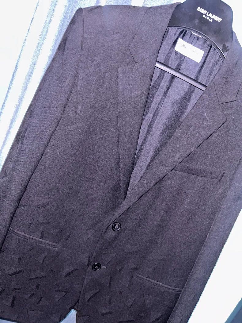 Saint Laurent Paris Saint Laurent Paris 2016 SS Inverted Triangle Dark Line bla Size 48R - 3 Thumbnail
