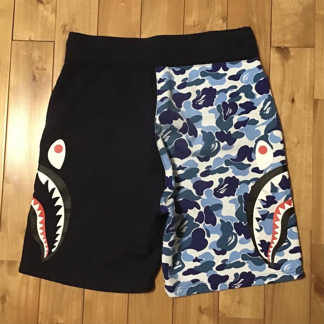 Bape BAPE Side Shark sweat shorts navy × ABC camo blue ★size M Size US 32 / EU 48 - 3 Thumbnail