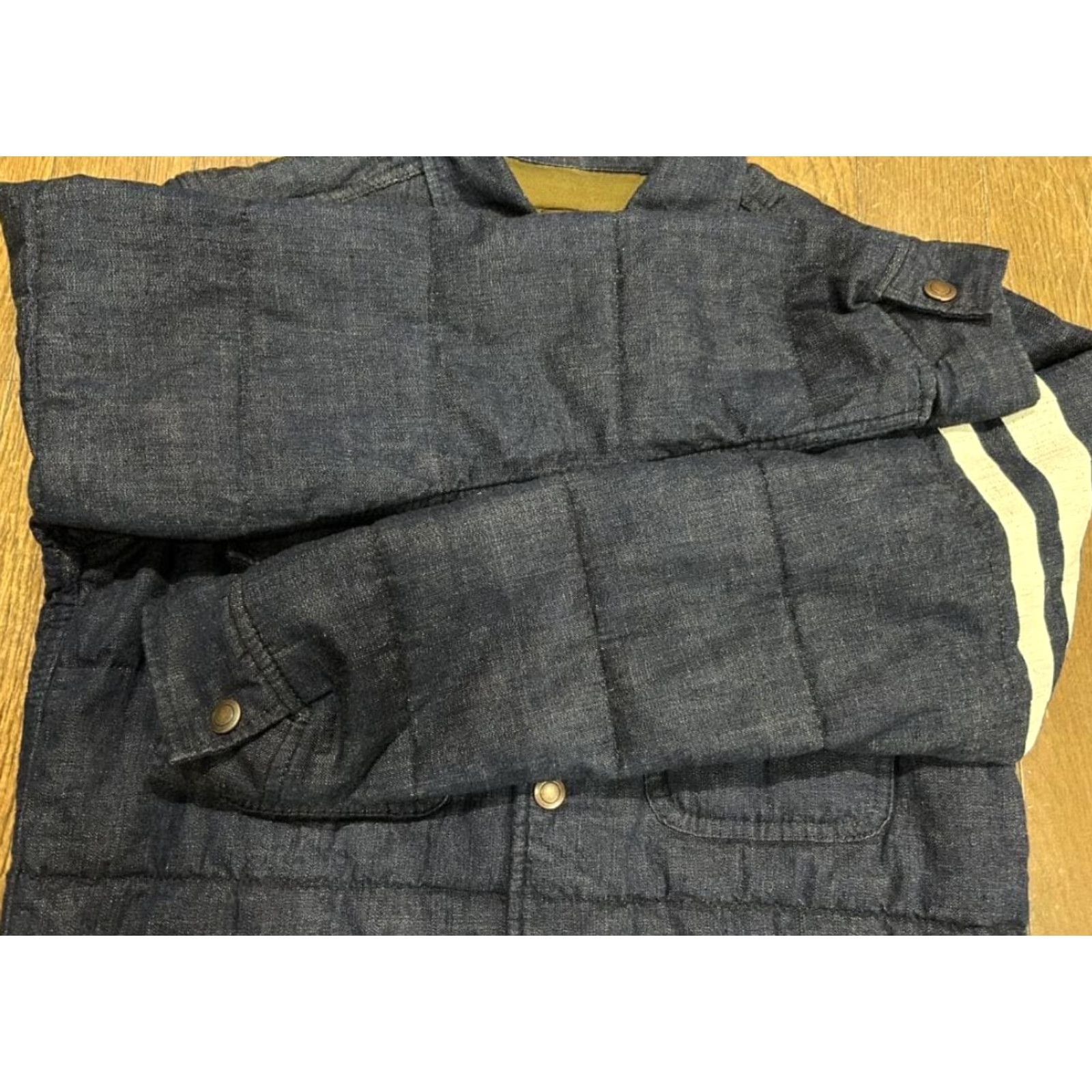 Vintage Momotaro Jeans Quilted Denim CPO Shirt Jacket Men’s Size 38 Navy Long Sleeve Button-Up Casual Denim Jacket Size US M / EU 48-50 / 2 - 4 Thumbnail