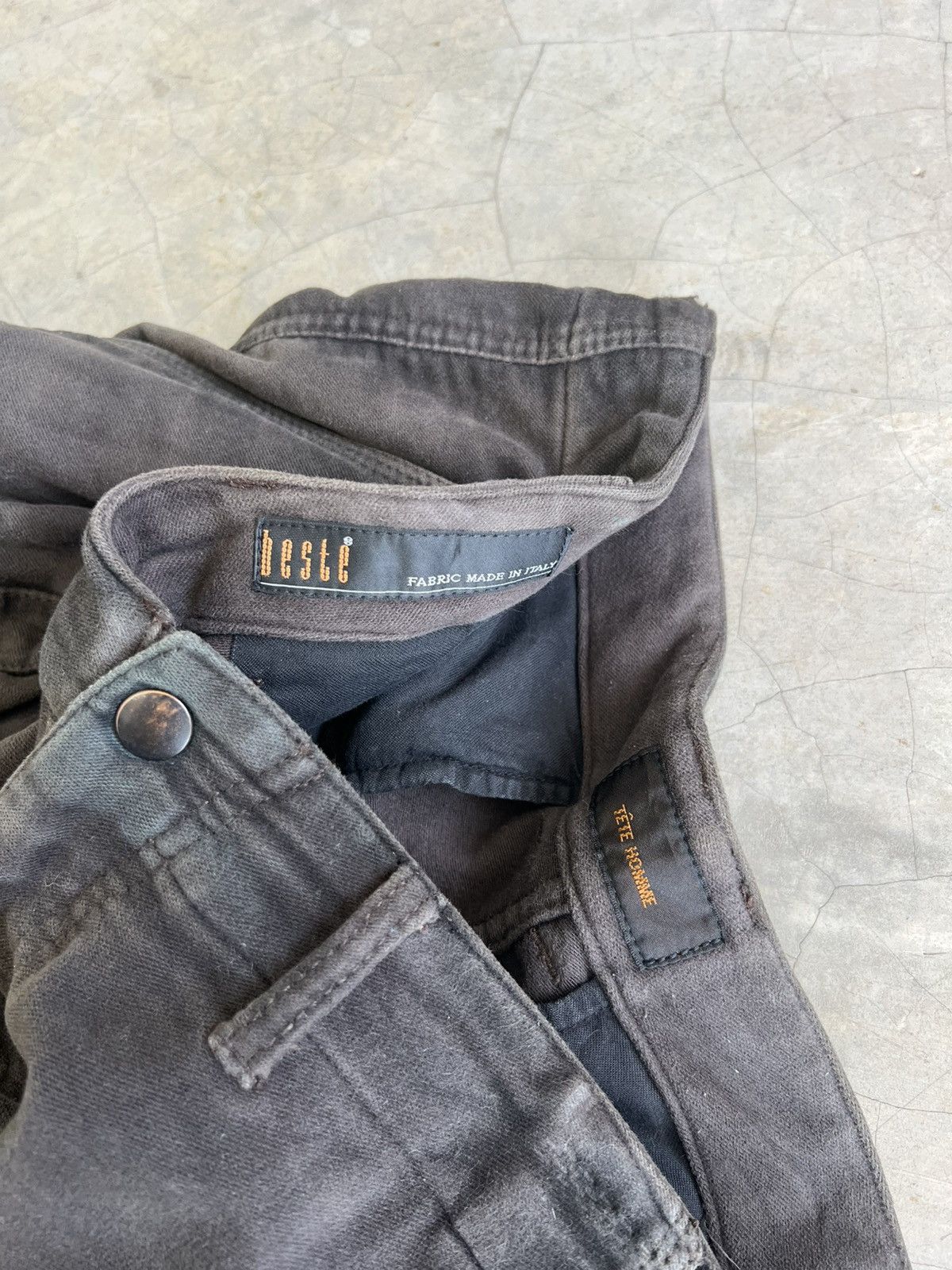 Tete Homme VINTAGE TETE HOMME Multi-Pocket Sun Faded Cargo Flare Pants Size US 32 / EU 48 - 6 Thumbnail