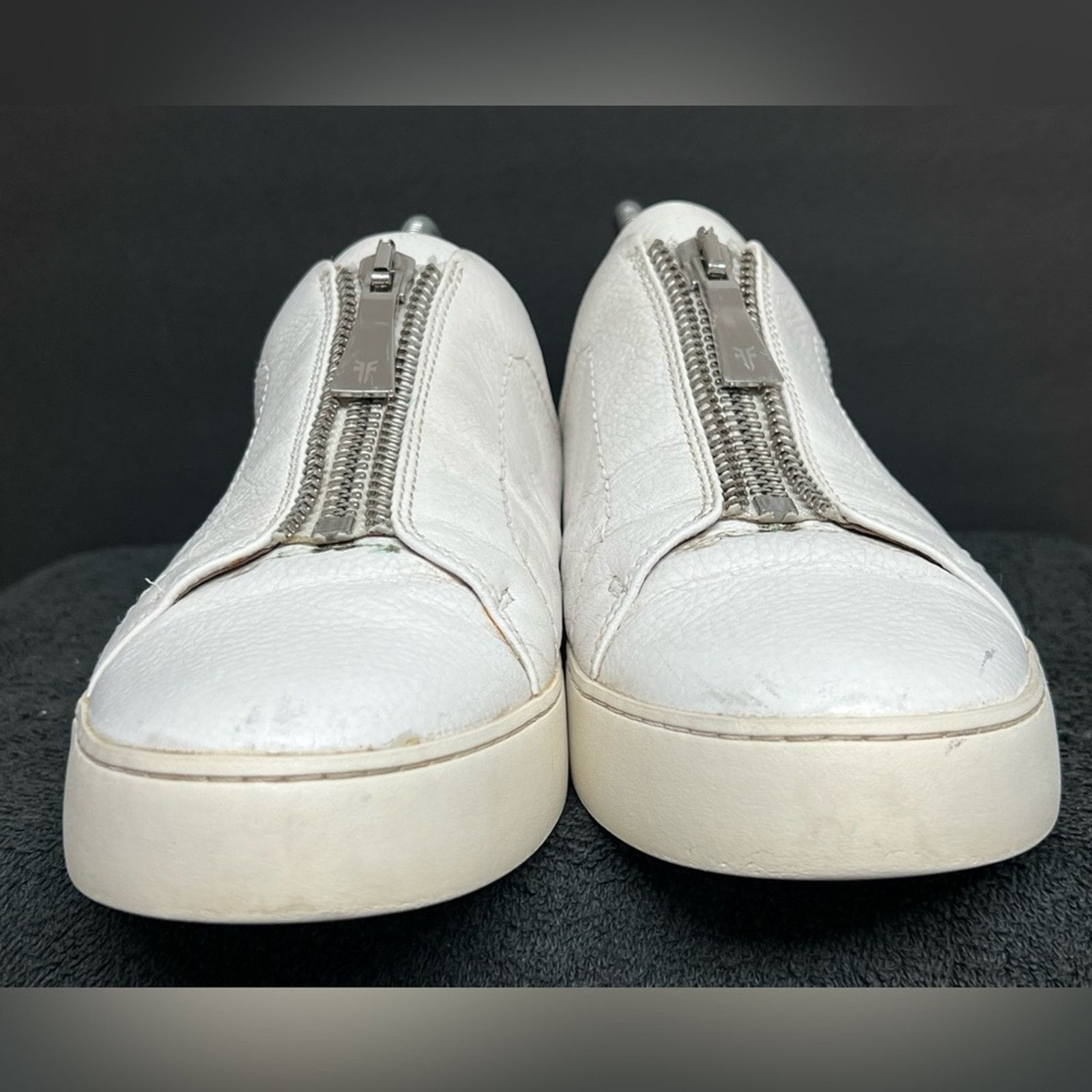 Frye Frye Women's Lena Zipper Low White Leather Shoes Size 11 M Size US 11 / IT 41 - 5 Thumbnail