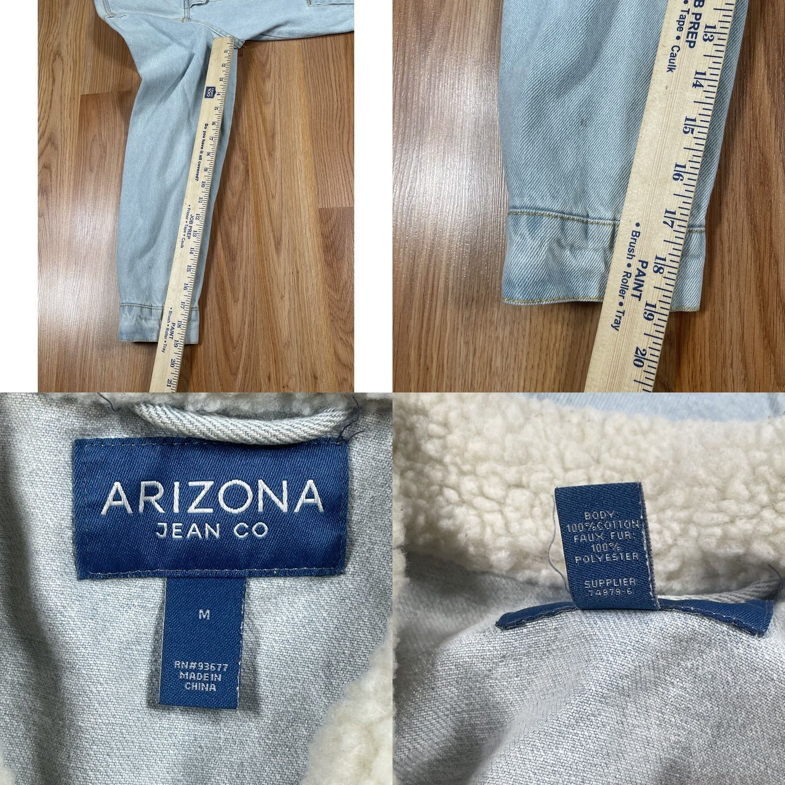Vintage Arizona Jean Co Denim Jacket Mens M Medium Blue 100% Cotton Trucker Jacket Size US 31 - 8 Thumbnail