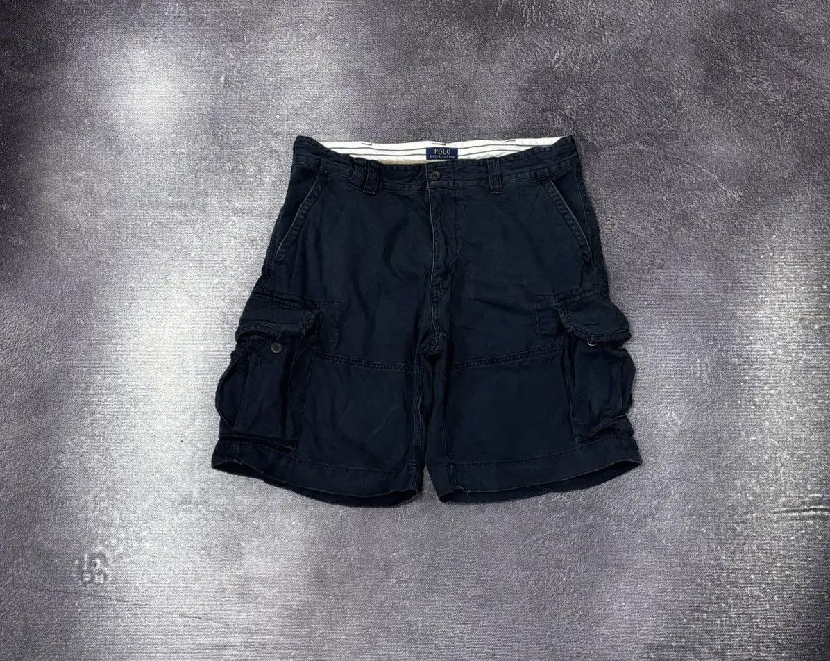 Polo Ralph Lauren × Ralph Lauren × Vintage Vintage Polo Ralph Lauren Y2K Navy Military Cargo Shorts Size US 36 / EU 52 - 1 Thumbnail
