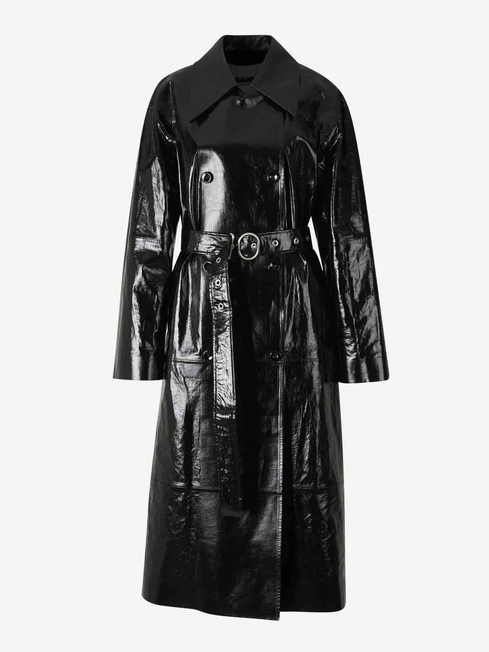 Jil Sander o1loc1c0426 Linen Gabardine Coat in Black Size L / US 10 / IT 46 - 1 Thumbnail