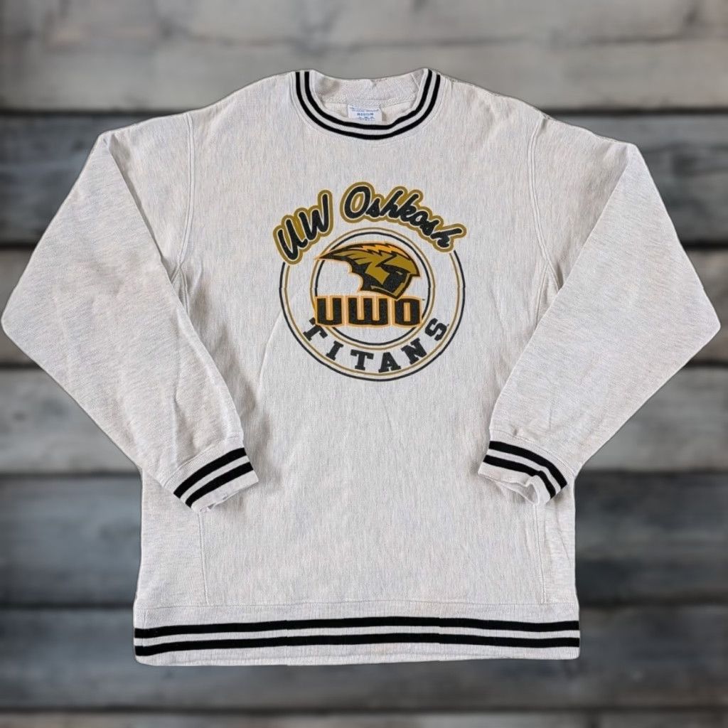 Champion VINTAGE Champion Sweatshirt UW OSHKOSH Titans Reverse Weave - Gray - Size M - Pullover Crew Neck - Men - Heavyweight All Seasons Size US M / EU 48-50 / 2 - 1 Thumbnail