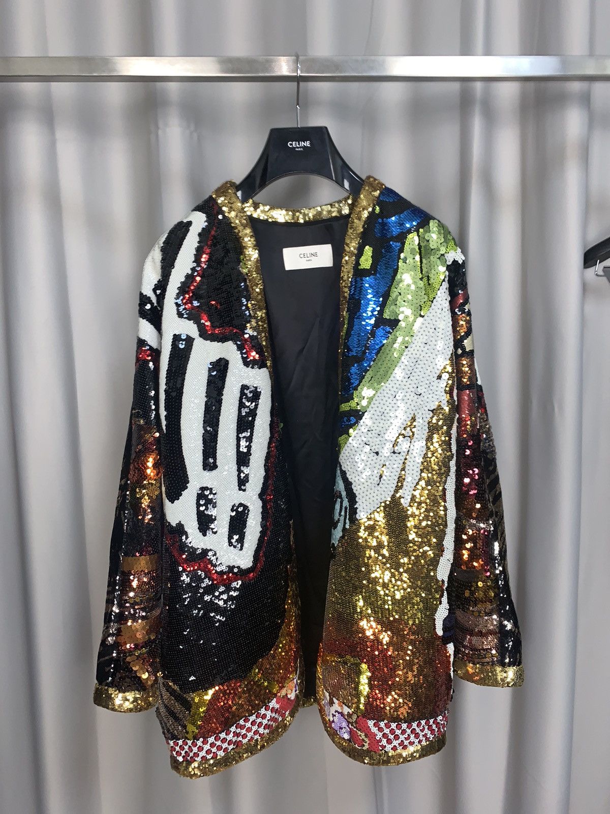 Hedi Slimane Celine Multicolor Sequins Cloak Size US S / EU 44-46 / 1 - 1 Thumbnail