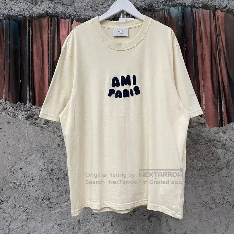 AMI AMI Beige Cotton Short Sleeve T-Shirt . Size US S / EU 44-46 / 1 - 1 Thumbnail