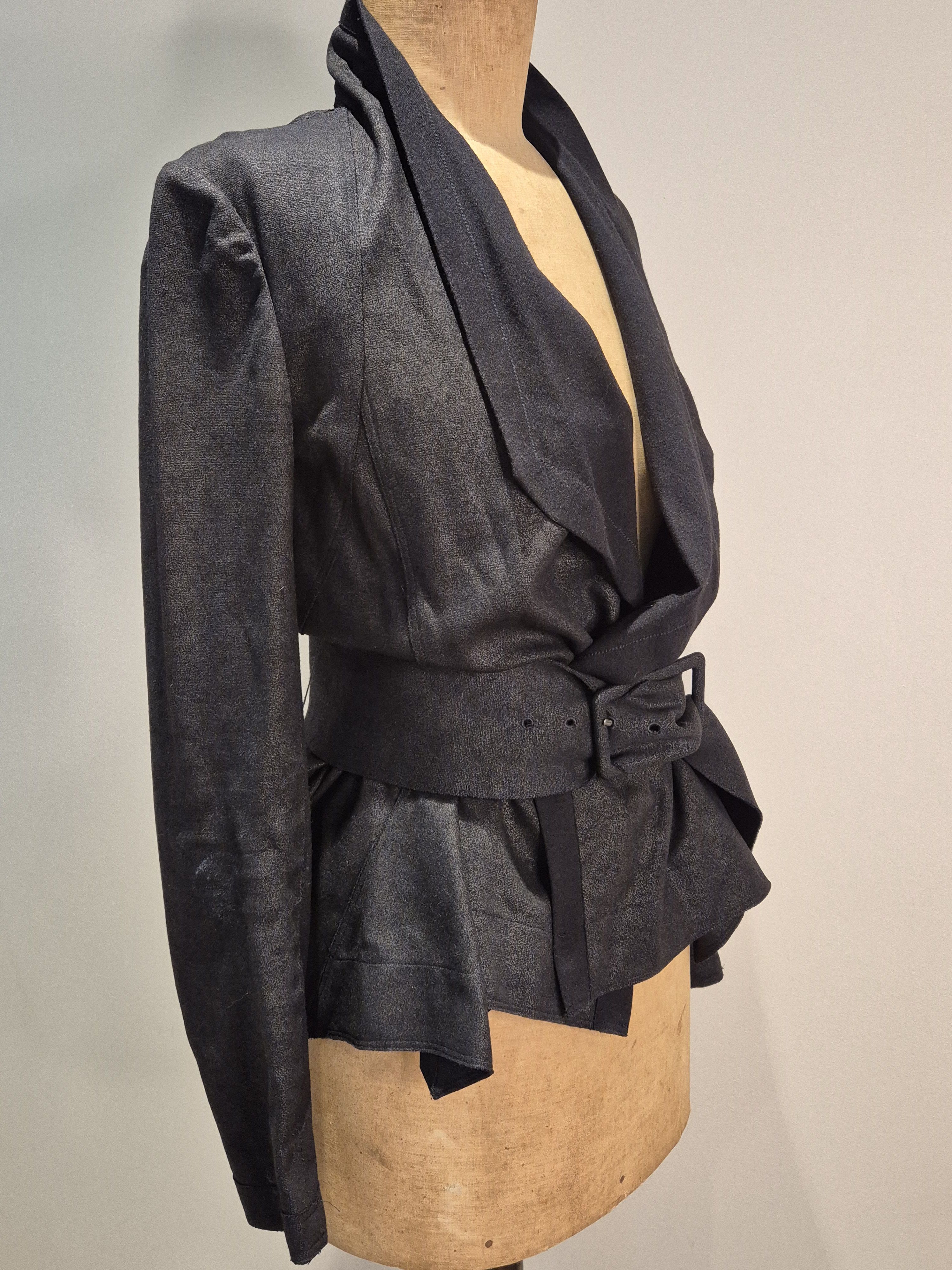 Donna Karan Donna Karan black peplum fitted jacket Size S / US 4 / IT 40 - 4 Thumbnail