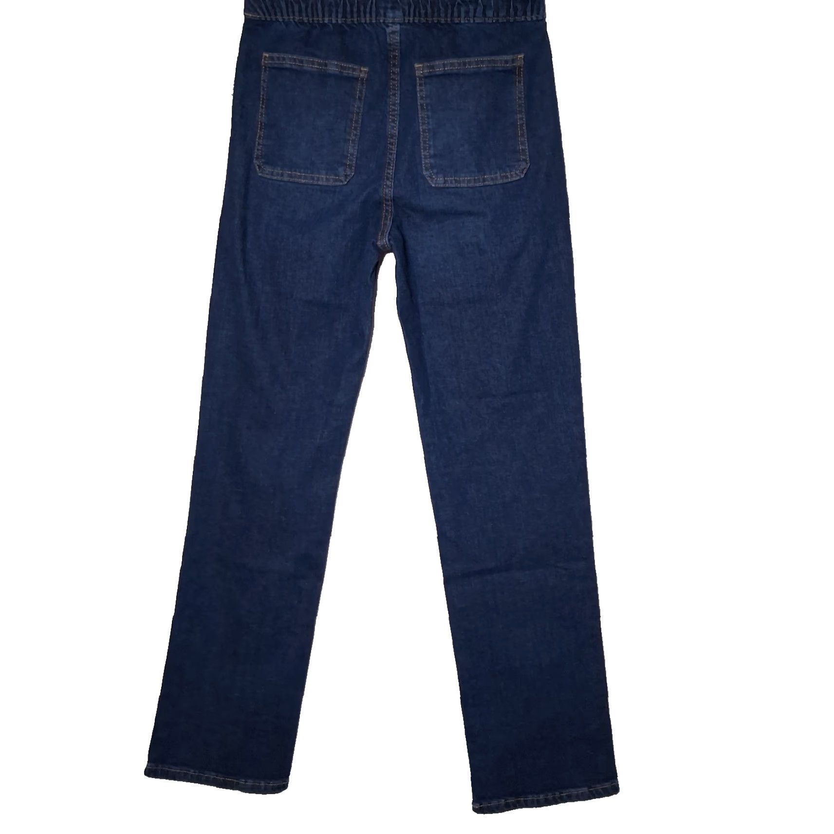 Old Navy Old Navy Jeans Women Large Pull On Straight Dark Wash Blue Denim Elastic NEW Size 36" / US 14 / IT 50 - 2 Thumbnail