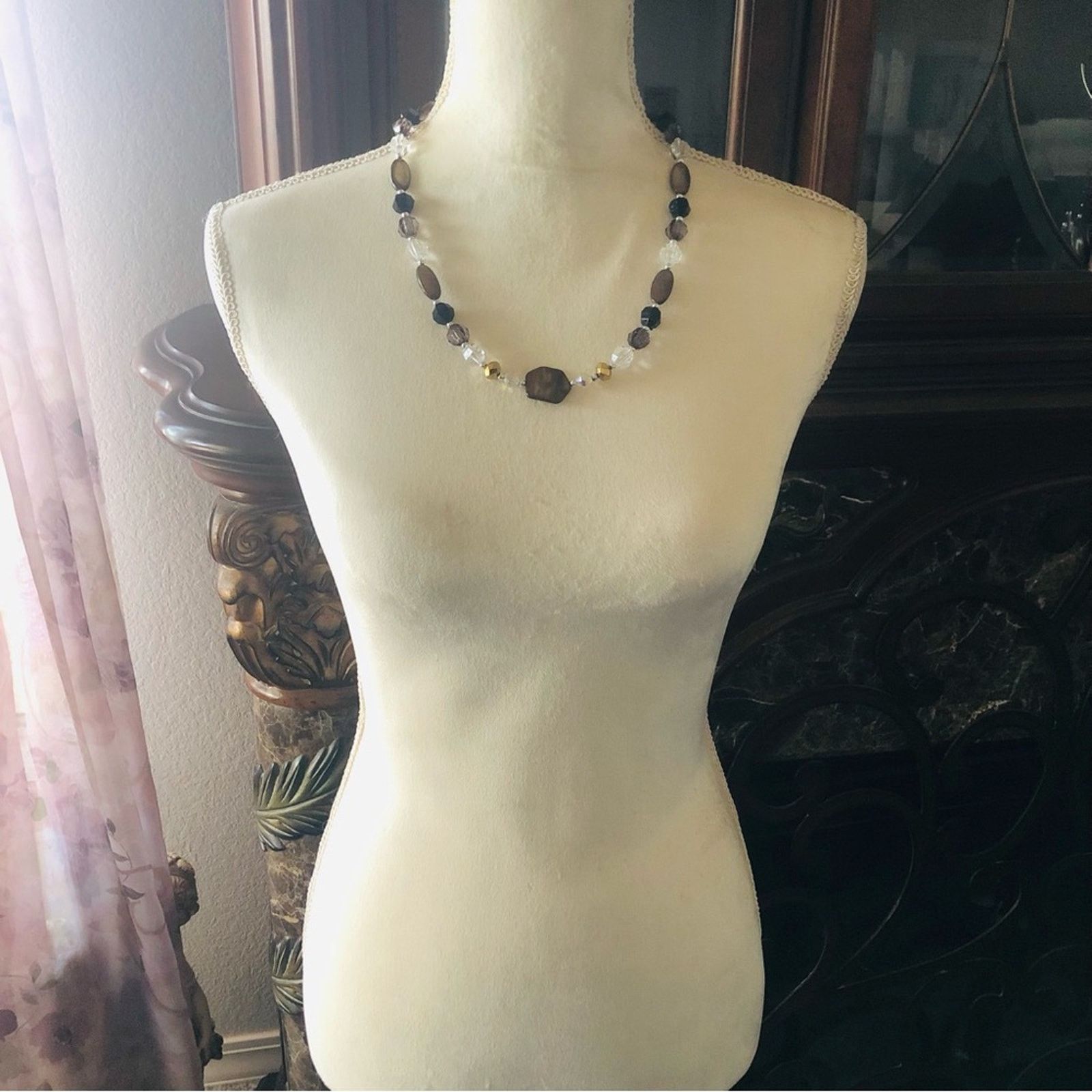 Handmade Handcrafted repurpose tiger eye beaded necklace Size ONE SIZE - 8 Thumbnail
