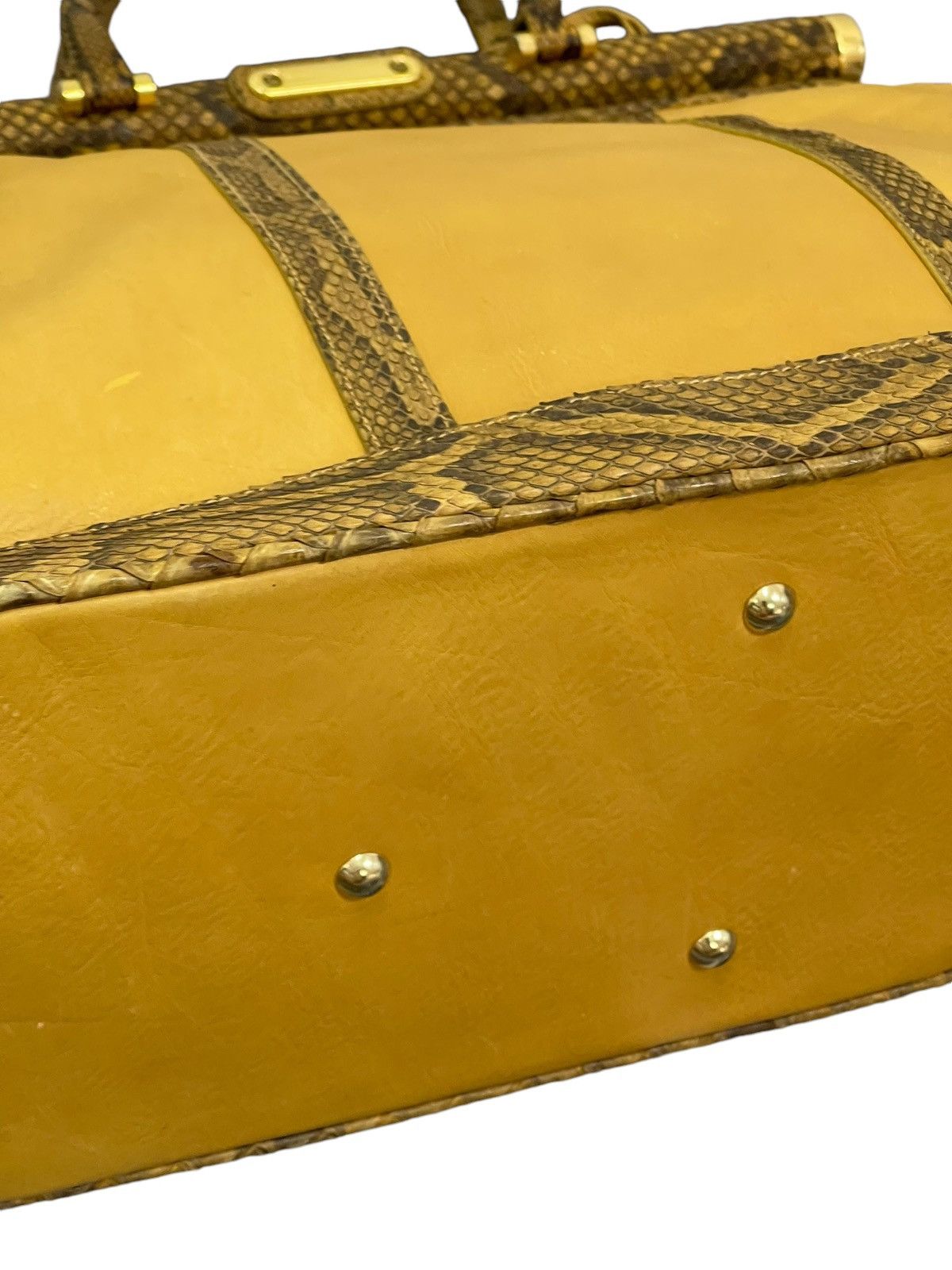 Genuine Leather Full Leather Python Vtg Elegance Italy Hand Bag 1🟩0 Size ONE SIZE - 6 Thumbnail