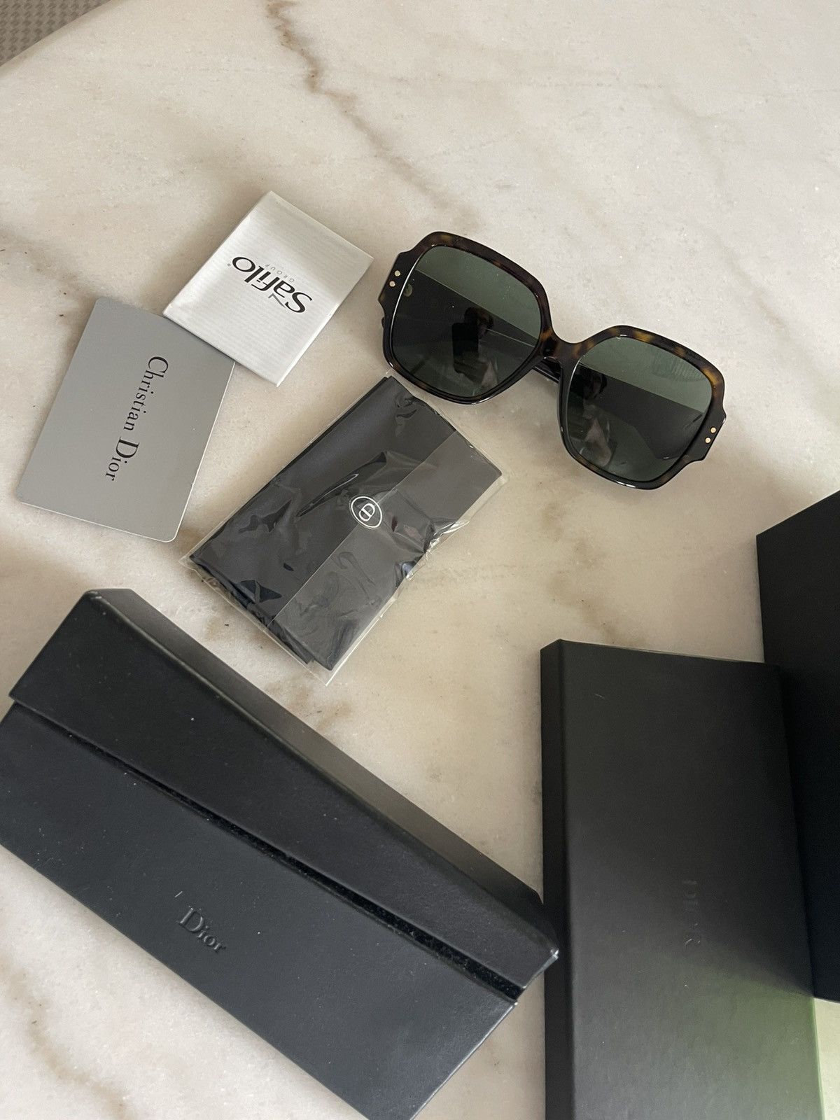 Dior Lady Dior stud 57 sunglasses Havana made In Italy Size ONE SIZE - 12 Thumbnail