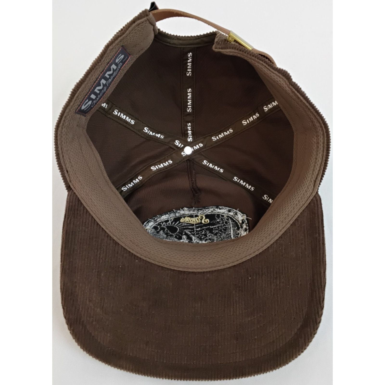 Simms Simms Corduroy Flat Brim Hat Brown Embroidered Double Haul Size ONE SIZE - 11 Thumbnail
