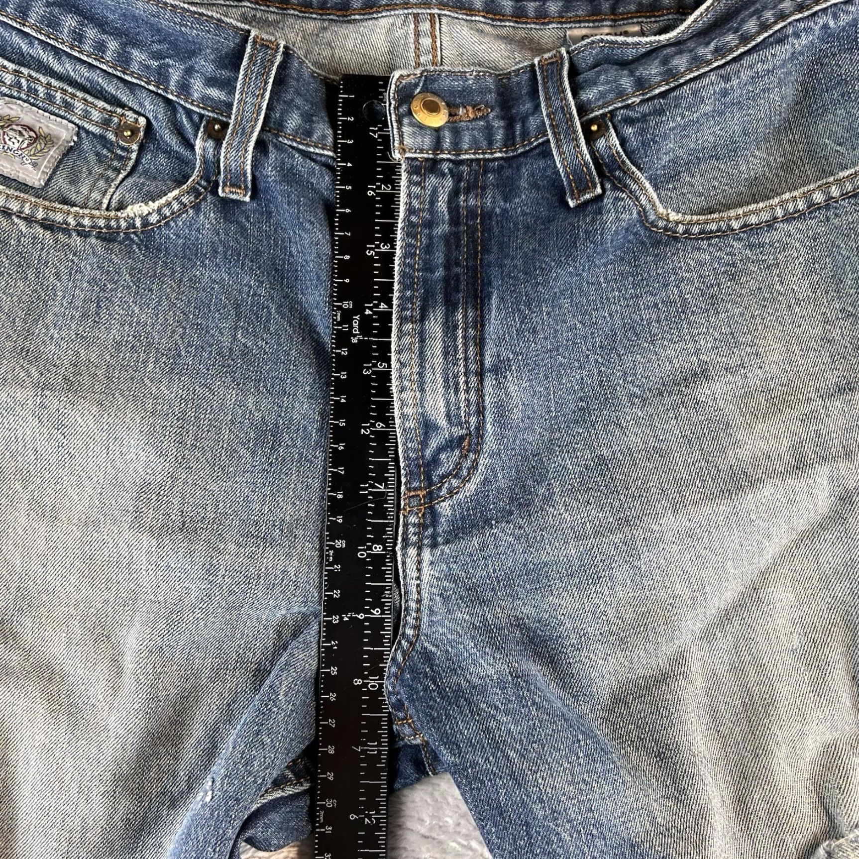 Vintage Cinch Jeans Mens 35x32 Fits 34x30 Distressed Blue Cowboy Straight Workwear Reading READ Size US 35 - 7 Thumbnail