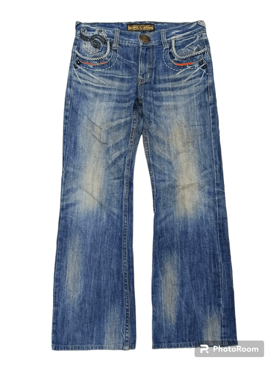 Japanese Brand FLARE SICK STUDIO RP DENIM PANTS Size US 32 / EU 48 - 1 Thumbnail