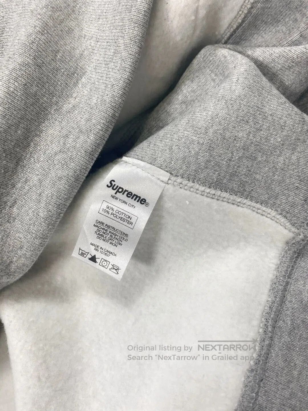 Supreme Gray Hoodie with Drawstring and Front Pocket - Size M. Size US M / EU 48-50 / 2 - 4 Thumbnail